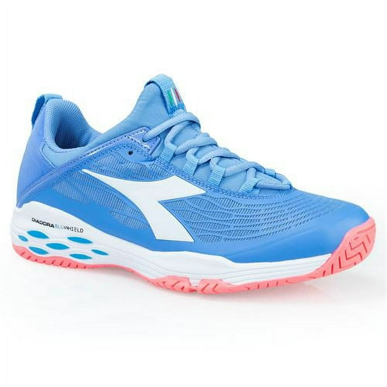 Diadora Women s Speed Blushield Fly Ag Tennis Shoes Iris Blue and White 8.5