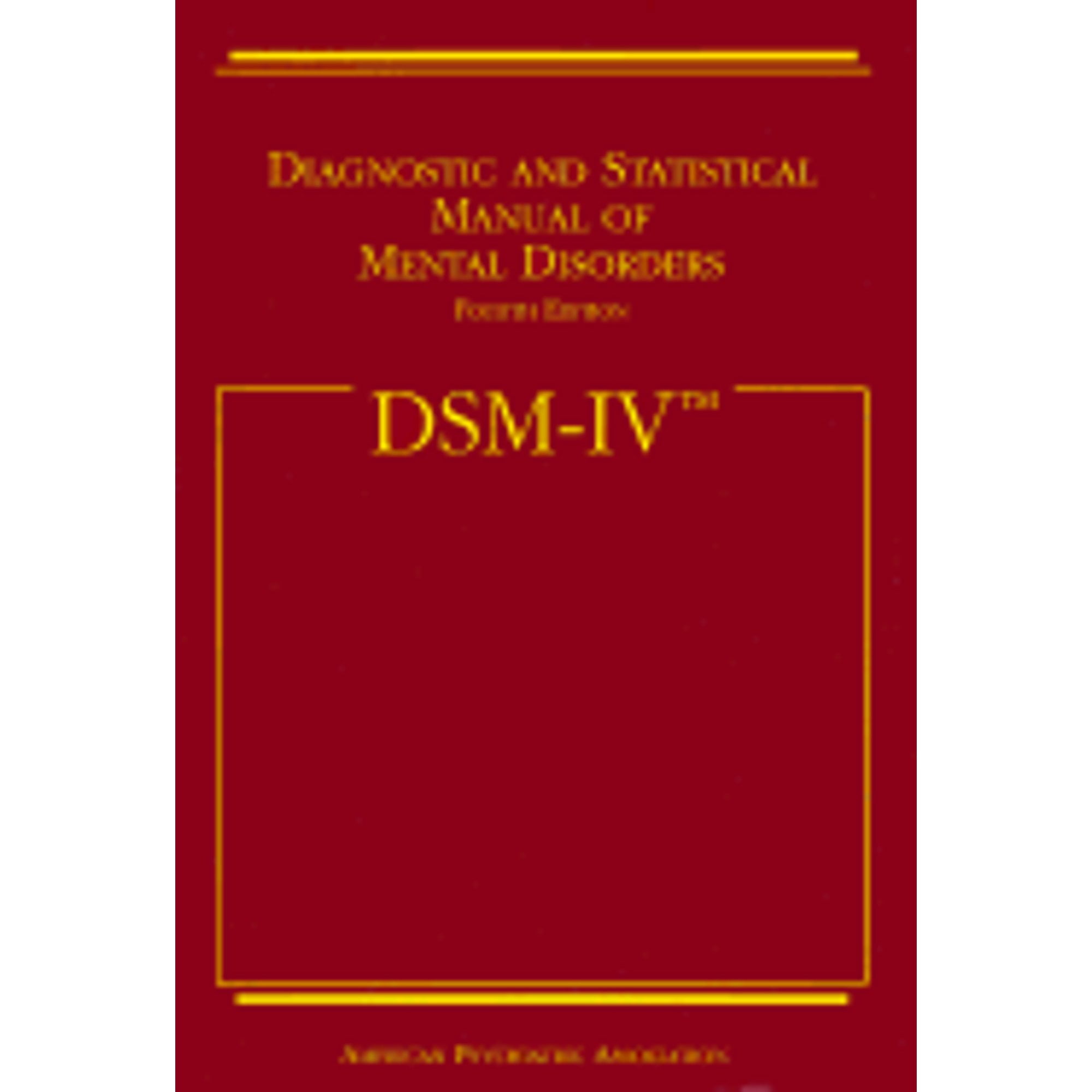 Diagnostic Statistical Manual Mental Disorders