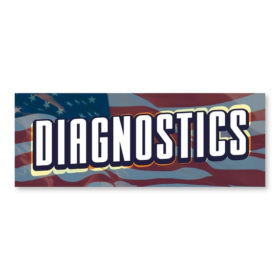 Diagnostics 24" x 9" Decal | Advertise Your Business | All Weather Can Apply To Any Surface | Auto Repair Shop Mechanic Car | Made in The USA