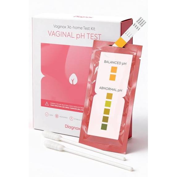 Diagnox Health At Home Vaginal pH Test Strips For Women, Early Detection of Feminine pH Imbalances, Individually Packaged & Easy To Use BV Test, Pack of 10