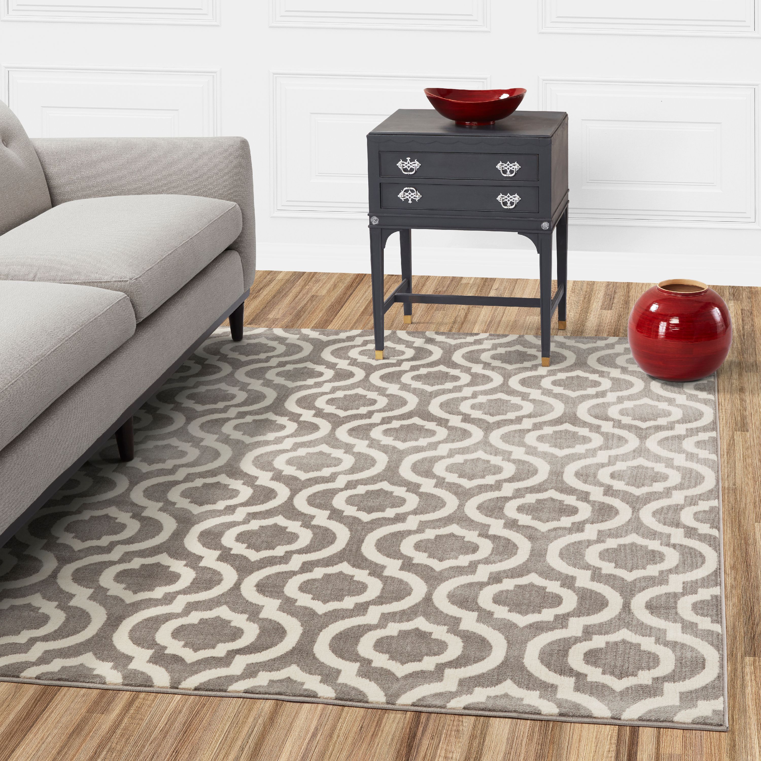 Diagona Designs Contemporary Geometric Moroccan Trellis Design Area Rug