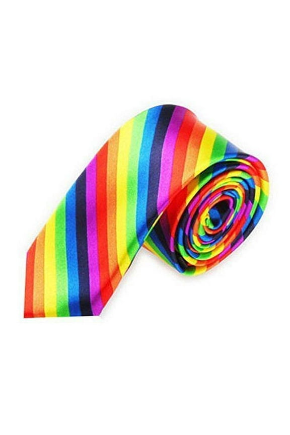 Diagonal Colorful Rainbow Stripe NECK TIE Slim Unisex necktie USA