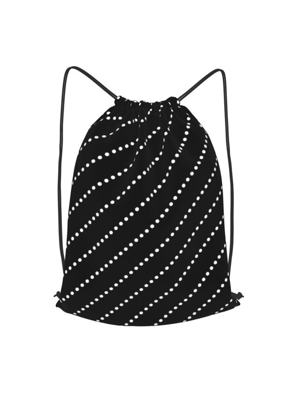 Diagonal Dot Pattern Art Drawstring Backpack Gym String Bag Sports Sackpack Cinch Sack, S