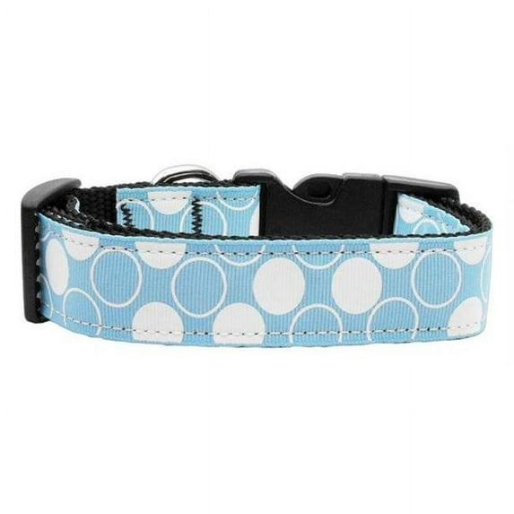 Diagonal Dots Nylon Collar Baby Blue Medium