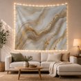 thumbnail image 1 of Diagonal Marble Swirls with Bronze Gold Veins, Calming Abstract Style for Art Lovers, Modern Wall Decor Housewarming Gift, Tapestry Wall Hanging for Bedroom and Living Room, 1 of 7
