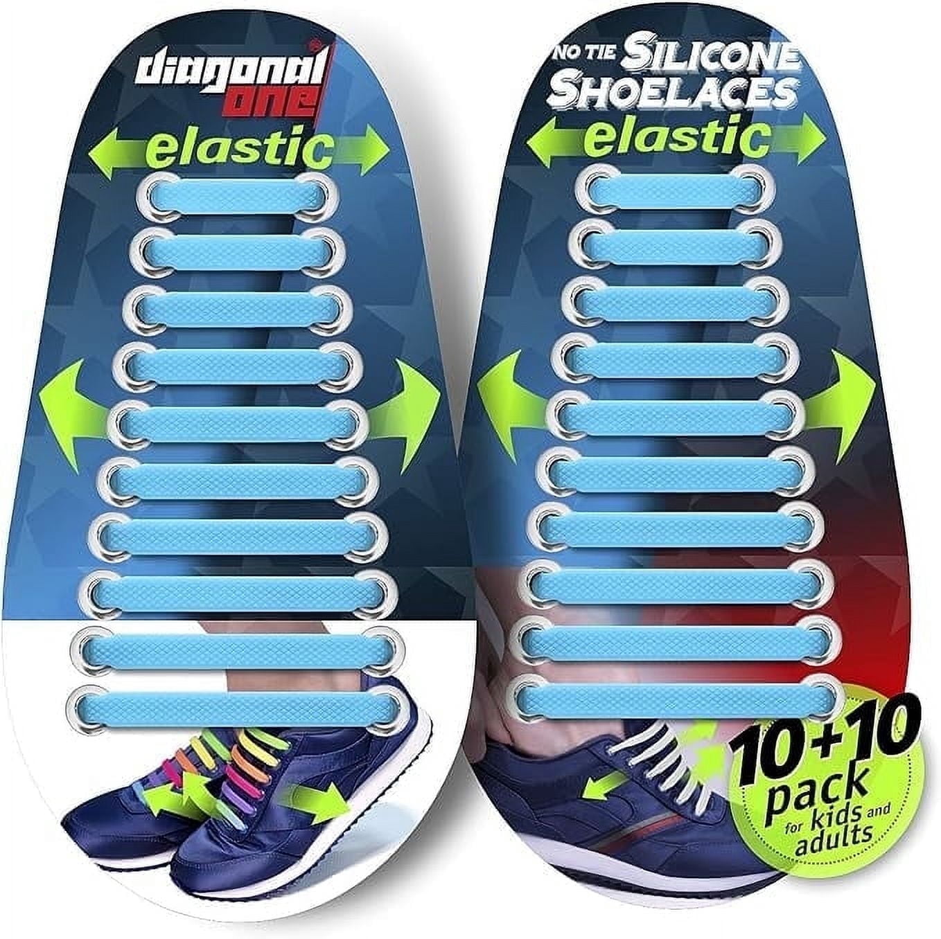 Stringless Shoe Diagonal One Elastic Shoelaces, Silicone Tieless Shoe Strings for Slip ...