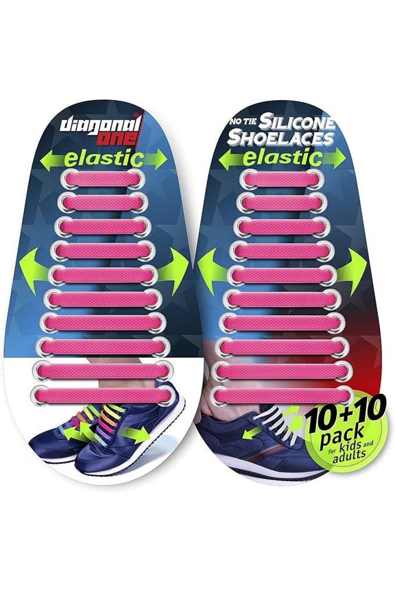 Elastic No Tie Shoe Laces for Adults Sneakers & Kids Sneakers fits Mens, Womens & Unisex Rubber Shoes