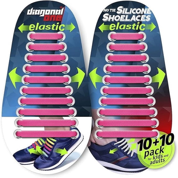 Diagonal One Elastic No Tie Shoe Laces for Adults Sneakers & Kids Sneakers fits Mens, Womens & Unisex Rubber Shoes