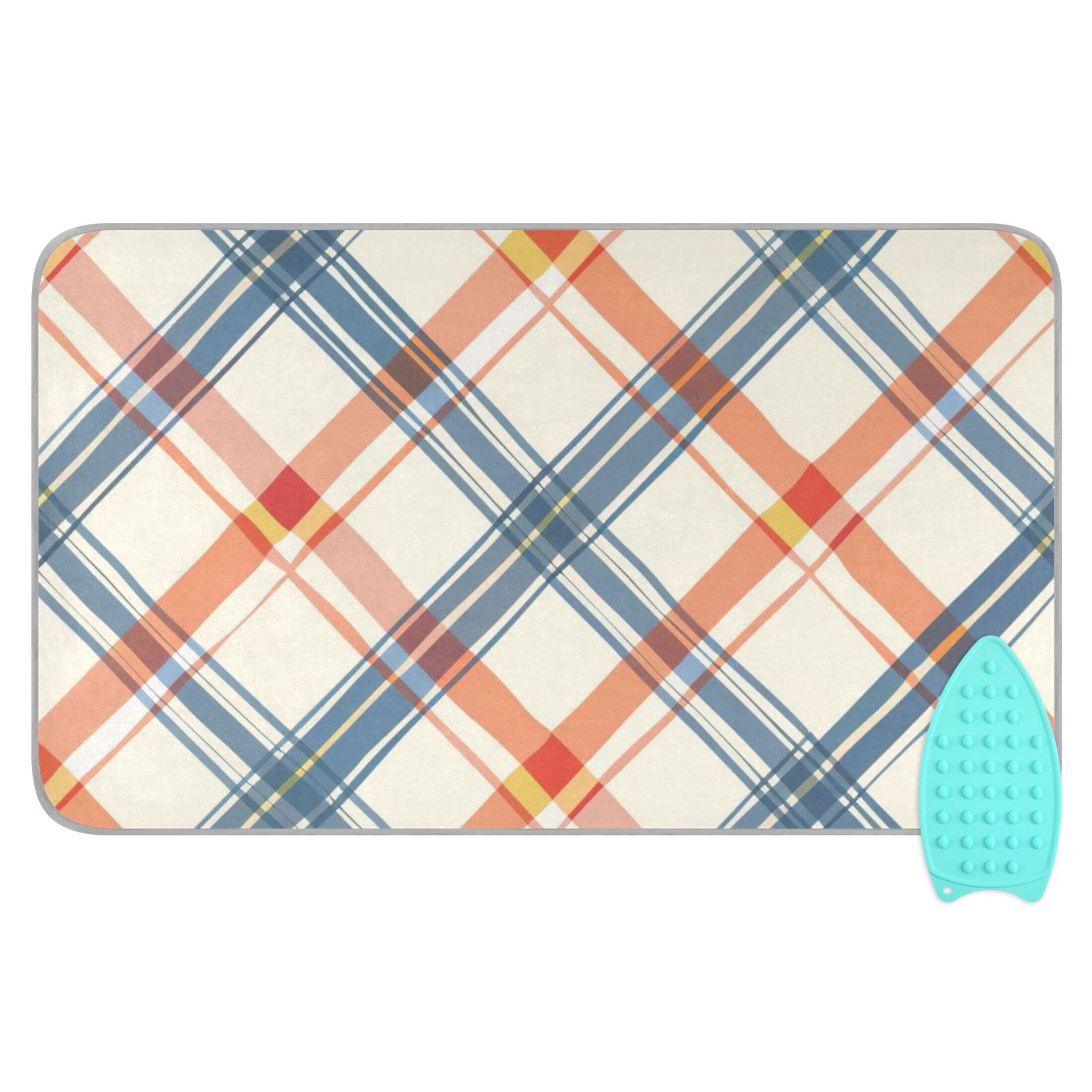 Diagonal Plaid Ironing Mat Blanket Portable Travel Ironing Pad Heat Resistant Pad 47.2" x 27.6”