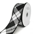 thumbnail image 1 of Diagonal Plaid Patterned Wired Ribbon, 1-1/2-Inch, 10-Yard, 1 of 1