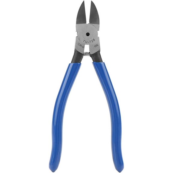 Diagonal Pliers, 8inch Blue Diagonal Pliers Cable Nose Cutting Nippers Wire Cutter Tool Heavy Duty Diagonal Flush Cutters Ideal Wire Snips for Various Cables