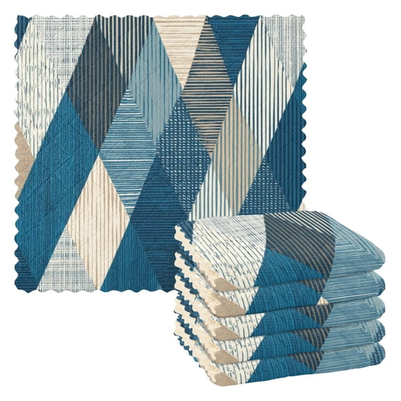 Diagonal Stripes Mixture Colors Dish Cloths Dish Towels Cleaning Cloths Quick Drying Reusable 11" x 11" Set of 6