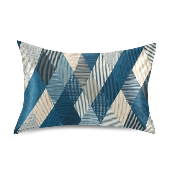 Diagonal Stripes Mixture Colors Satin Pillowcase Envelope Design Pillow Covers 1 Pack Standard Size 20" x 26"