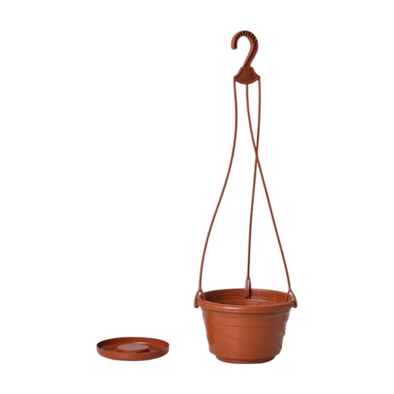 Diagonal Textured Plastic Hanging Plant Pots with Detachable Drip Saucer Pre Hooked Hanging Baskets for Indoor Balcony Outdoor Porch Garden Trailing Plant Decor