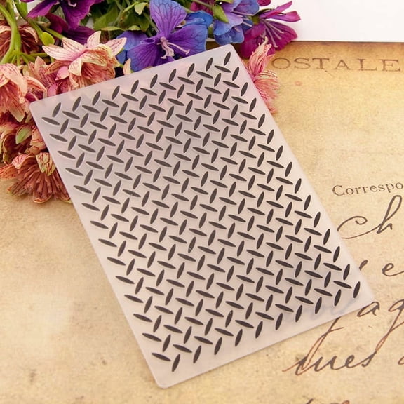 Diagonal Weave 3D Embossing Folder, Ouginx 4.1x5.8 inch 3D Textured Plate Templates for Card Making Scrapbooking Paper Craft Tool