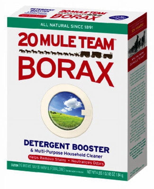 20 Mule Team All Natural Borax Laundry Detergent Booster & Multi-Purpose Household Cleaner, 65 Ounce - 4 Pack