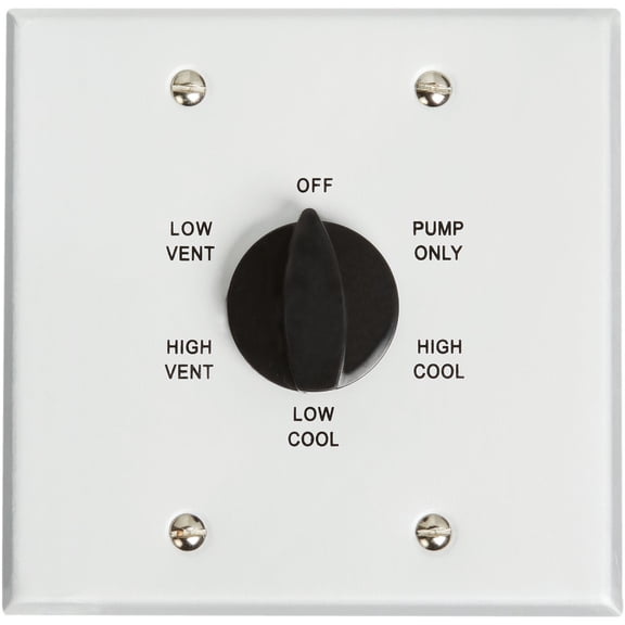 Dial 2-Speed Rotary Switch - 2 Gang Metal - Pack of 4