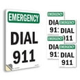 thumbnail image 1 of Dial 911 OSHA Emergency Vinyl Decal Label 18 Inch x 12 Inch - 5 Pack, 1 of 6