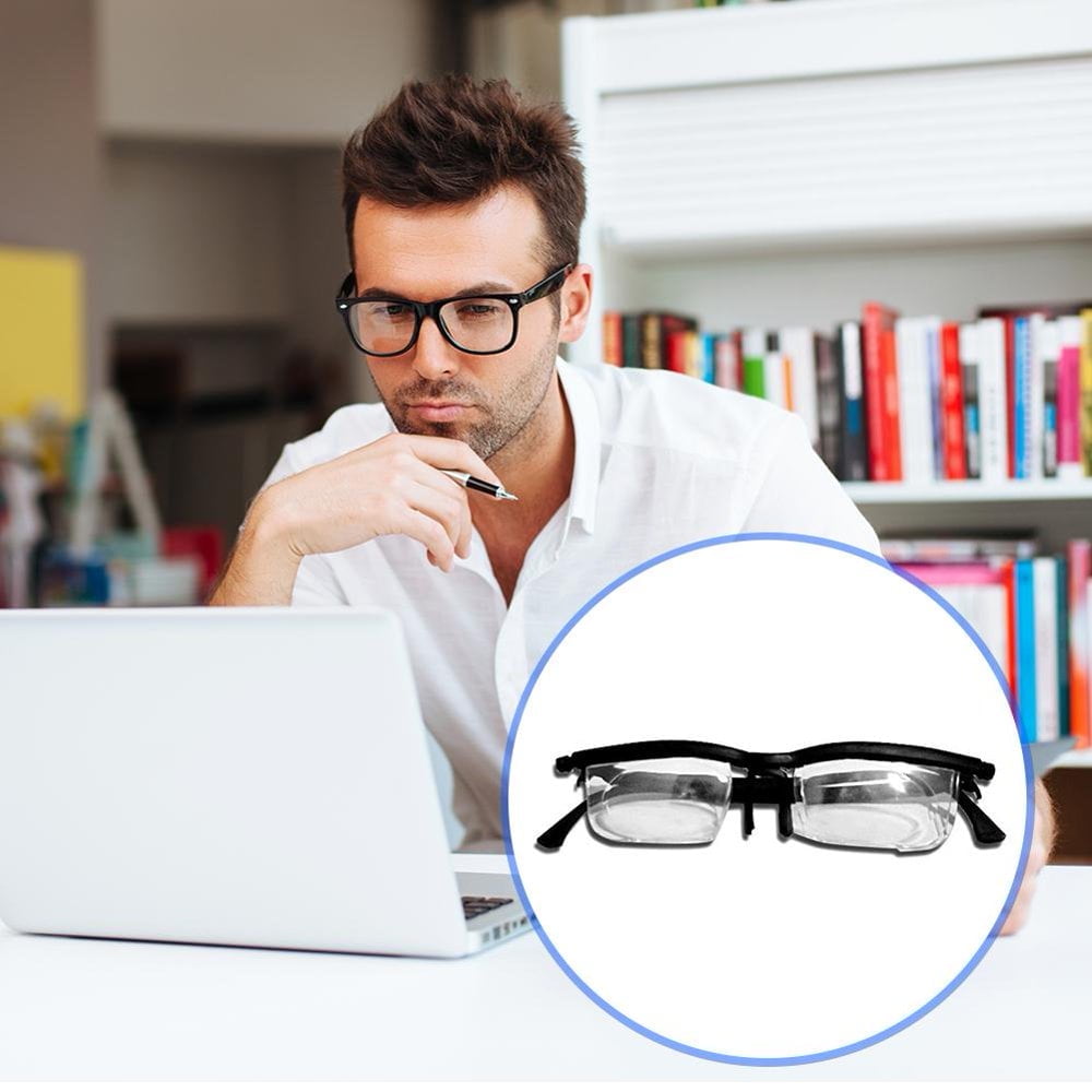 Dial Adjustable Variable Focus Glasses For Reading Distance Vision
