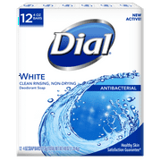 Dial Antibacterial Bar Soap, Refresh & Renew, White, 4 oz, 12 Bars