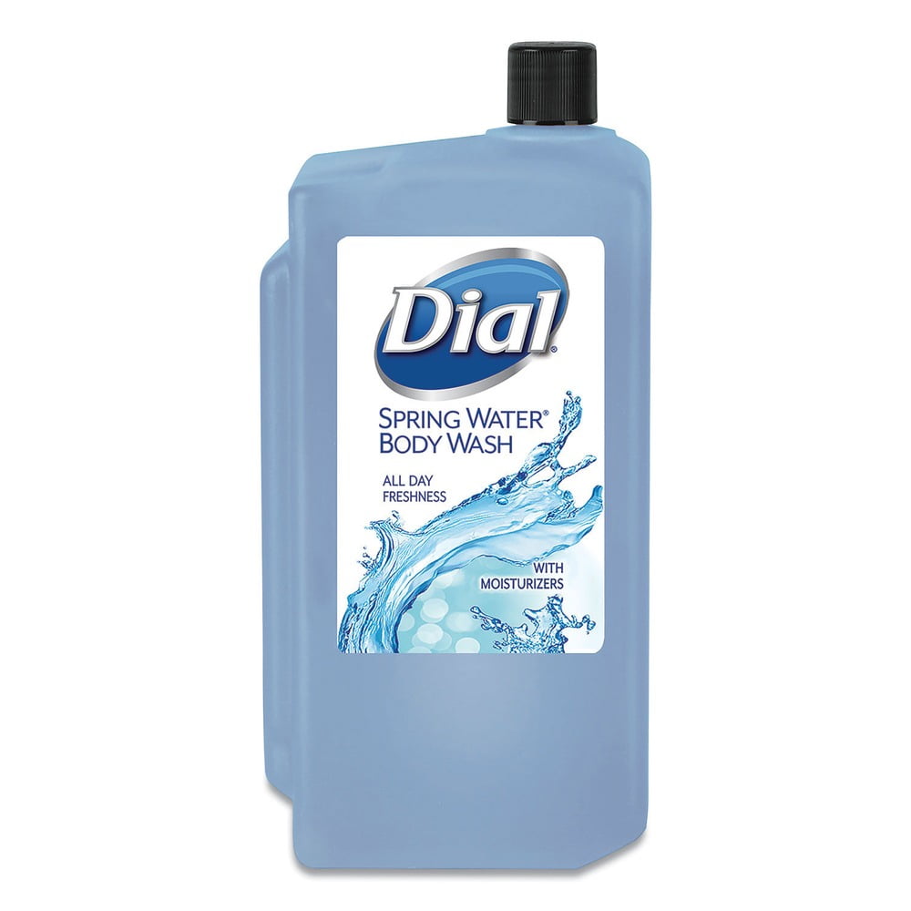 Dial Antibacterial Body Wash, Spring Water, 1 L Refill Cartridge, 8
