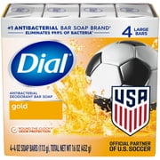 Dial Gold Antibacterial Deodorant Bar Soap, Advanced Clean Deep Cleanse Bar, 4 oz, 4 Bars