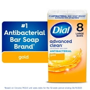 Dial Gold Antibacterial Deodorant Bar Soap, Advanced Clean Deep Cleanse Bar, 4 oz, 8 Bars