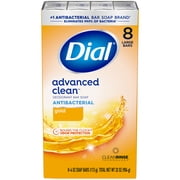 Dial Gold Antibacterial Deodorant Bar Soap, Advanced Clean Deep Cleanse Bar, 4 oz, 8 Bars