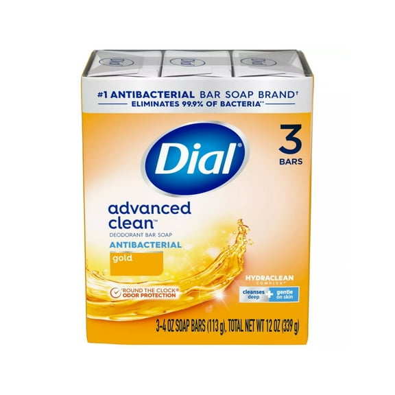 Dial Antibacterial Deodorant Soap, Gold, 3 Count
