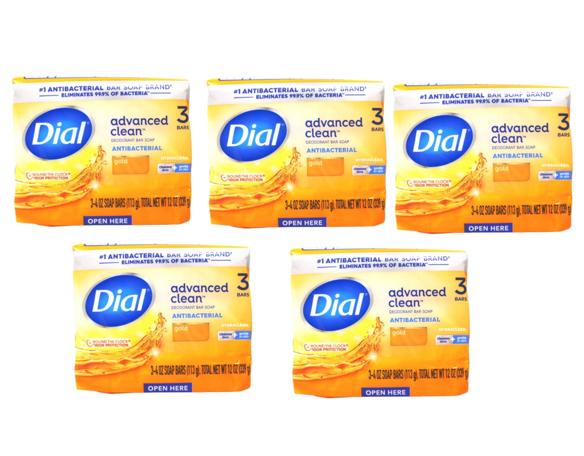 Dial Antibacterial Deodorant Soap Gold (Pack of 5) - Walmart.com