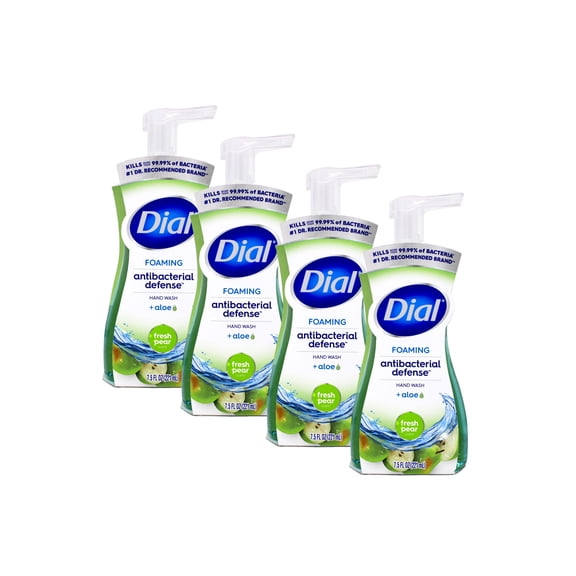 Dial Antibacterial Foaming Hand Soap, Fresh Pear, 7.5 fl oz, 4 Count