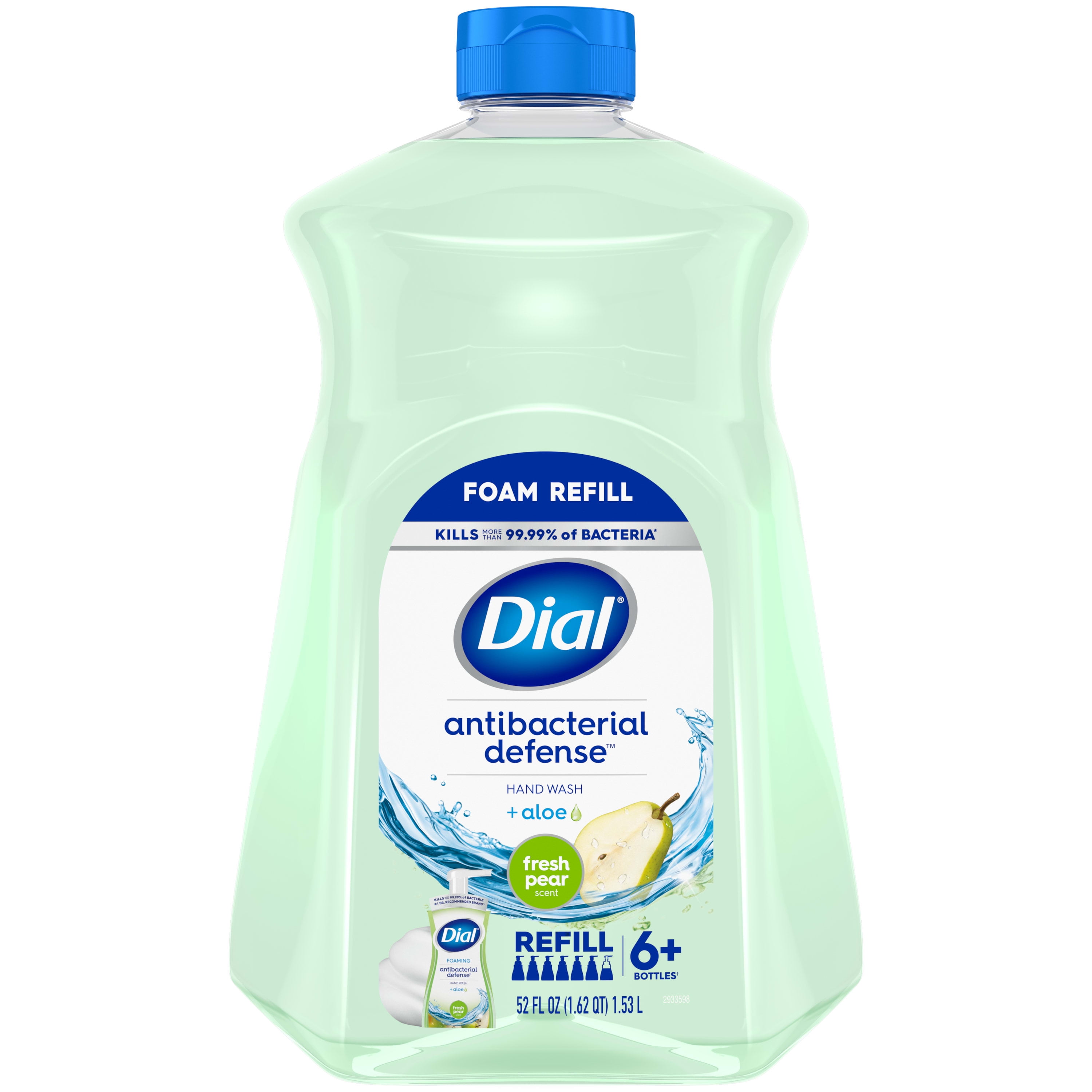Dial Antibacterial Foaming Hand Soap Refill Fresh Pear 52 fl oz Walmart