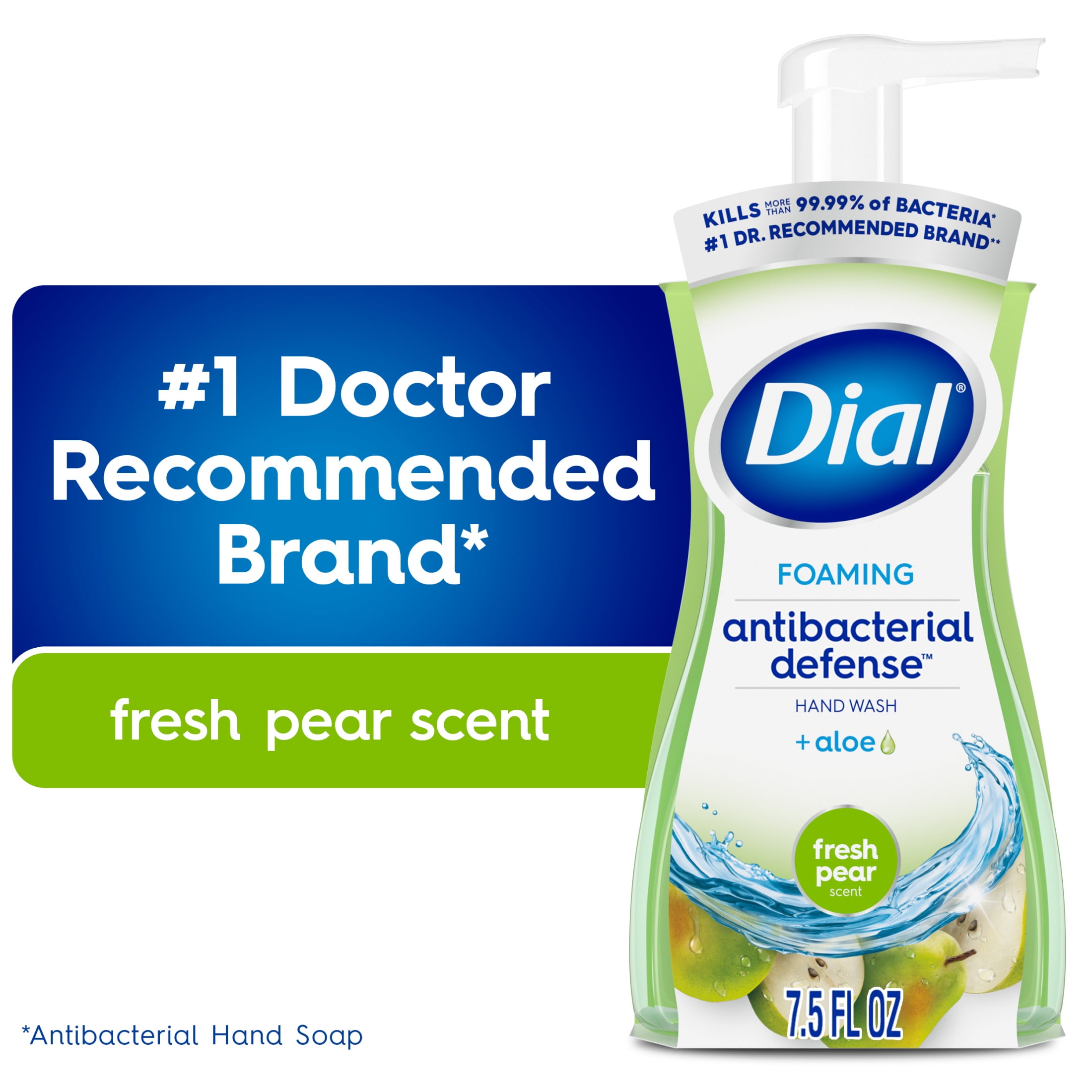 Dial Antibacterial Defense Fresh Pear Scent Foaming Hand Soap, 7.5 fl oz