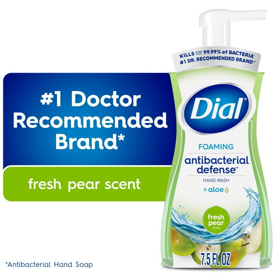 Dial Antibacterial Defense Fresh Pear Scent Foaming Hand Soap, 7.5 fl oz