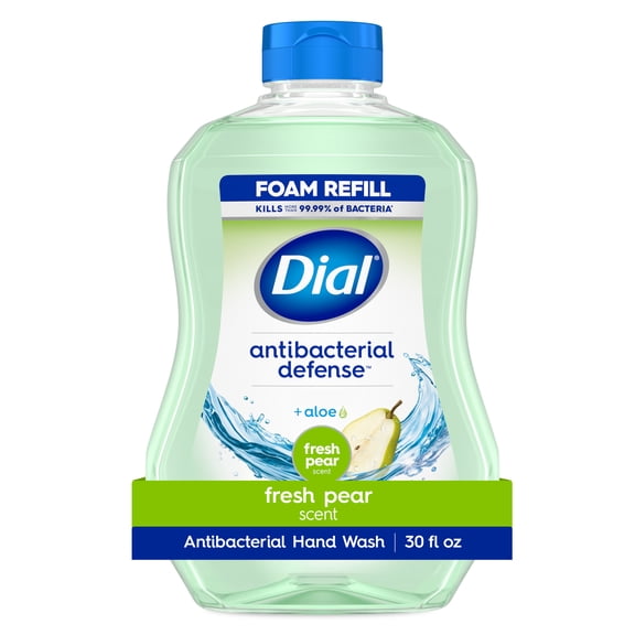 Dial Antibacterial Defense Fresh Pear Foaming Hand Soap Refill, 30 fl oz
