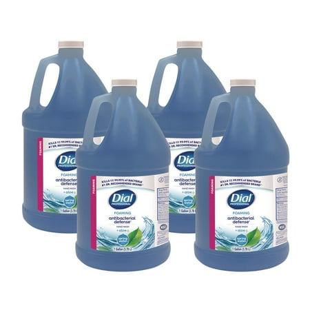 Dial Antibacterial Foaming Hand Wash Refill, Spring Water Scent, 1 gal, 4/Carton