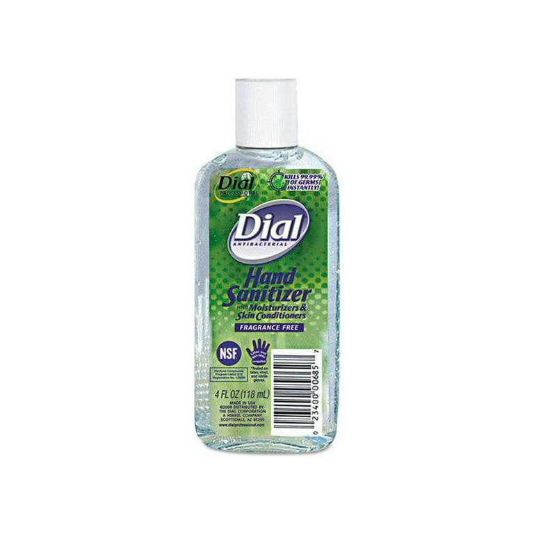 Dial Antibacterial Hand Sanitizer With Moisturizers 4 Oz Bottle Frag