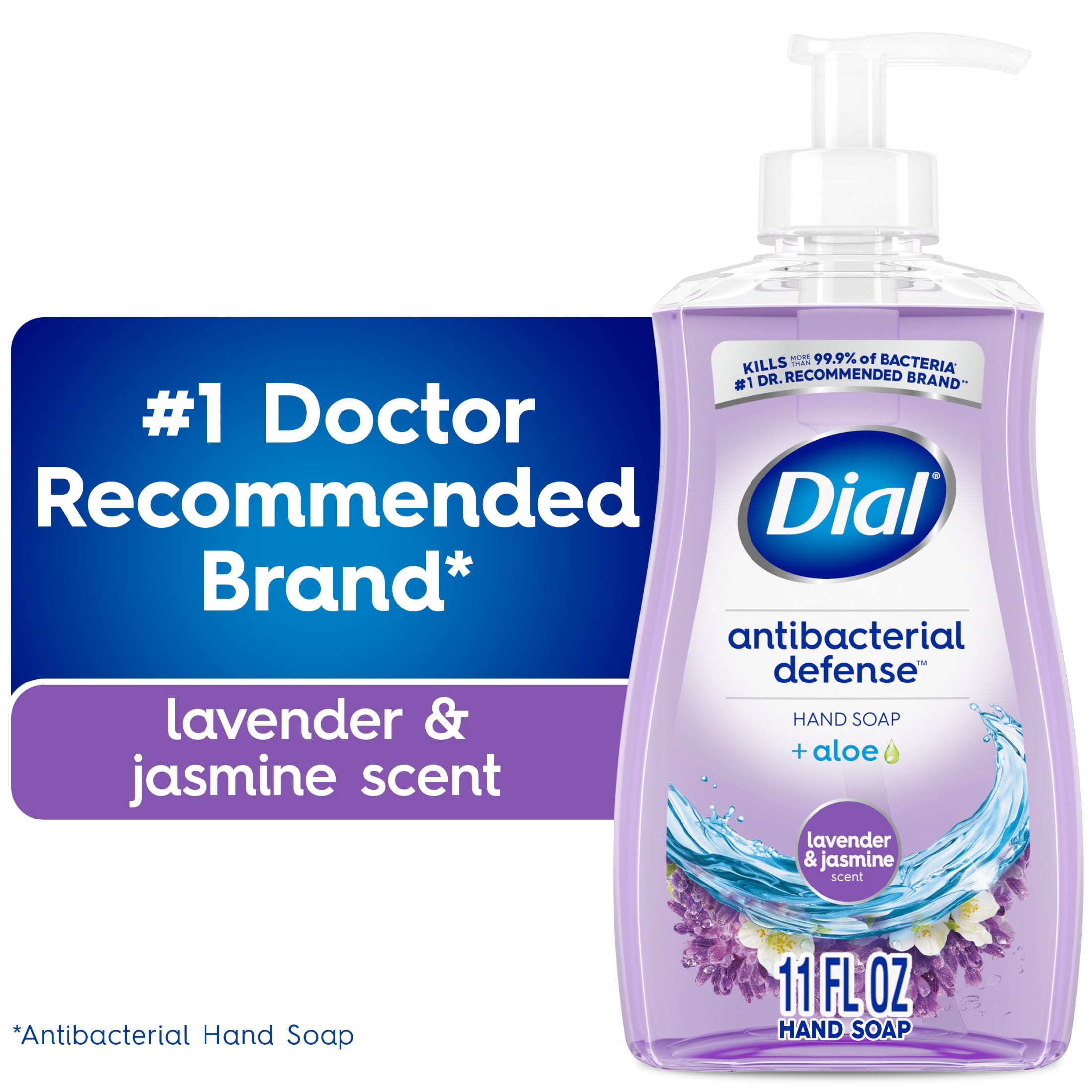 Dial Antibacterial Defense Lavender & Jasmine Liquid Hand Soap, 11 fl oz