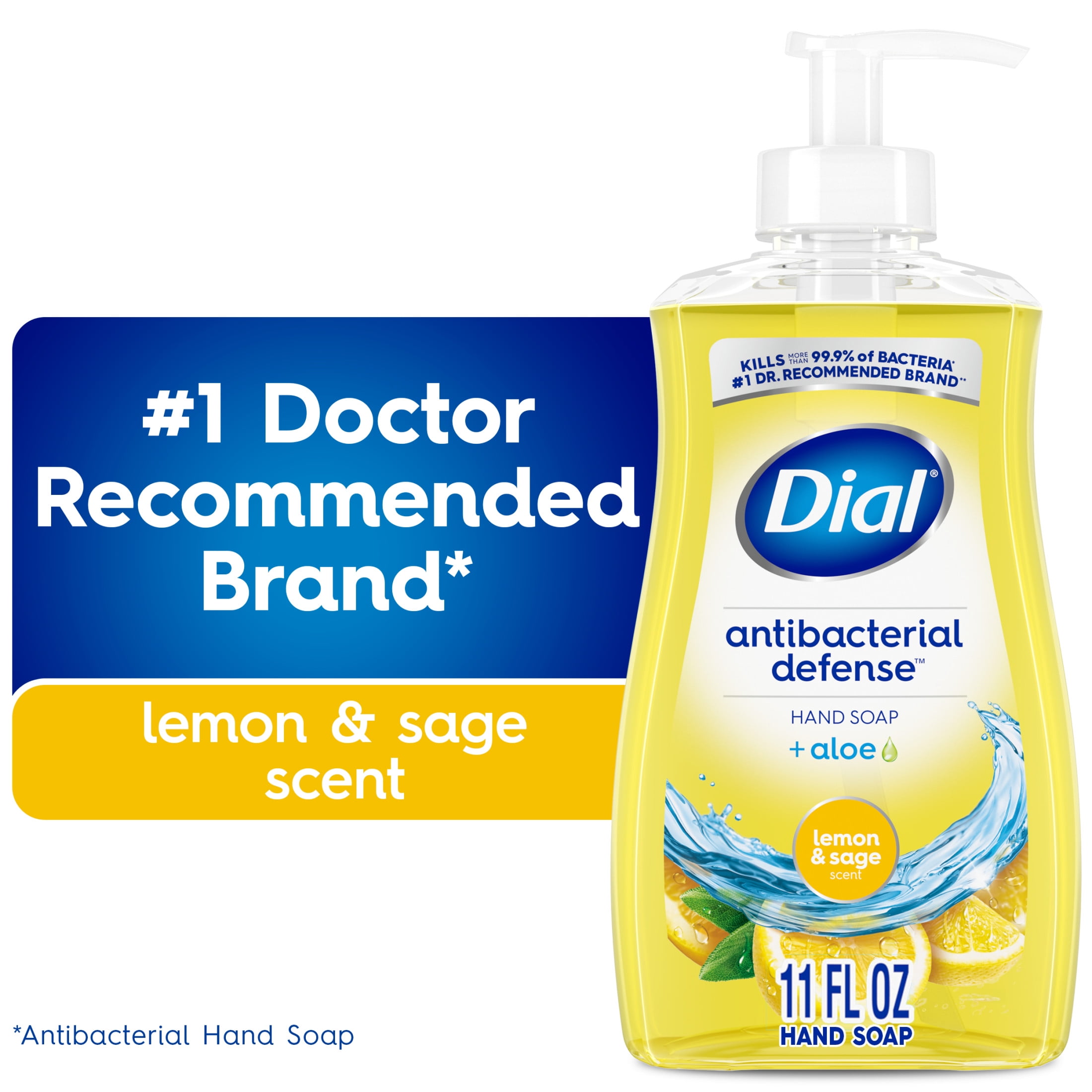 Dial Antibacterial Defense Lemon & Sage Liquid Hand Soap, 11 fl oz