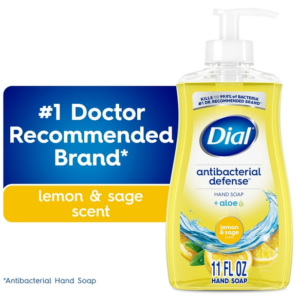 Dial Antibacterial Defense Lemon & Sage Liquid Hand Soap, 11 fl oz