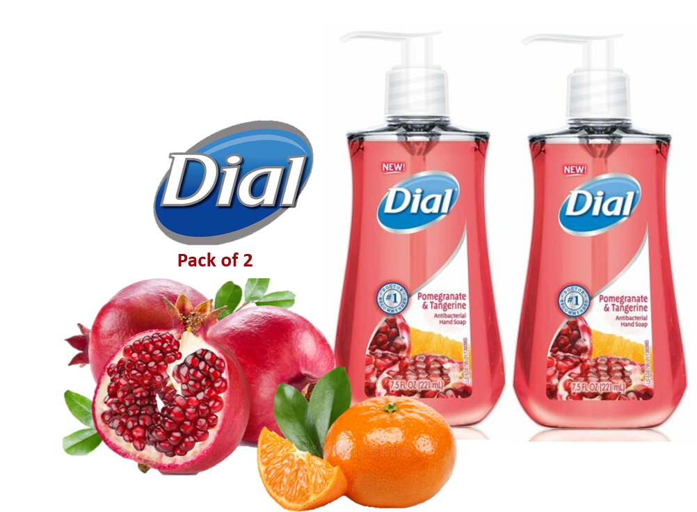 Dial Antibacterial Liquid Hand Soap Pomegranate Tangerine 7.5 Ounce Pack of 2