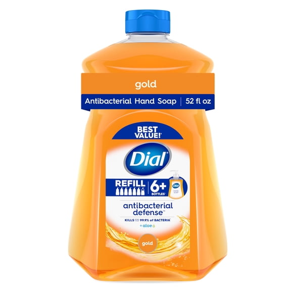Dial Antibacterial Defense Gold Liquid Hand Soap Refill, 52 fl oz