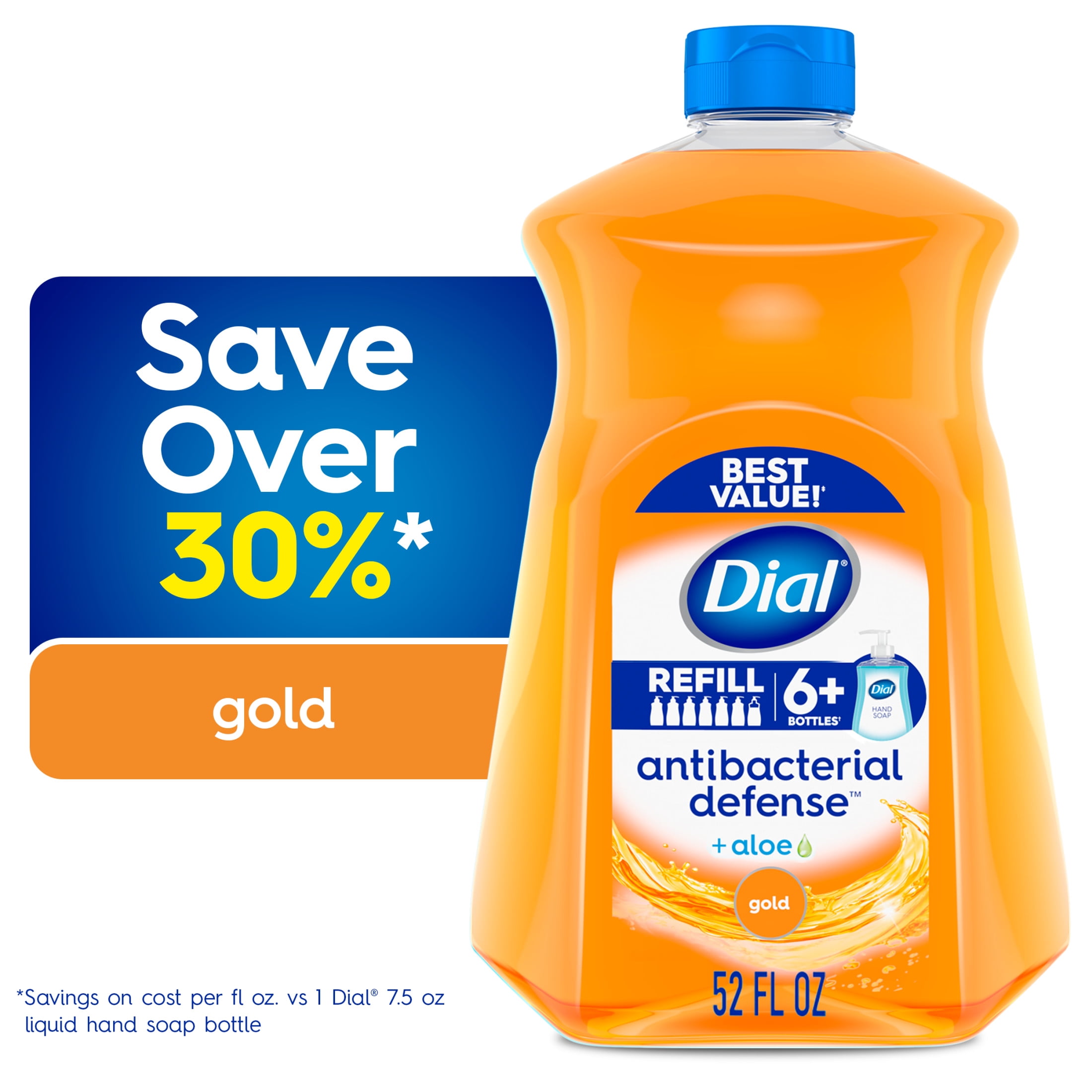 Dial Antibacterial Defense Gold Liquid Hand Soap Refill, 52 fl oz