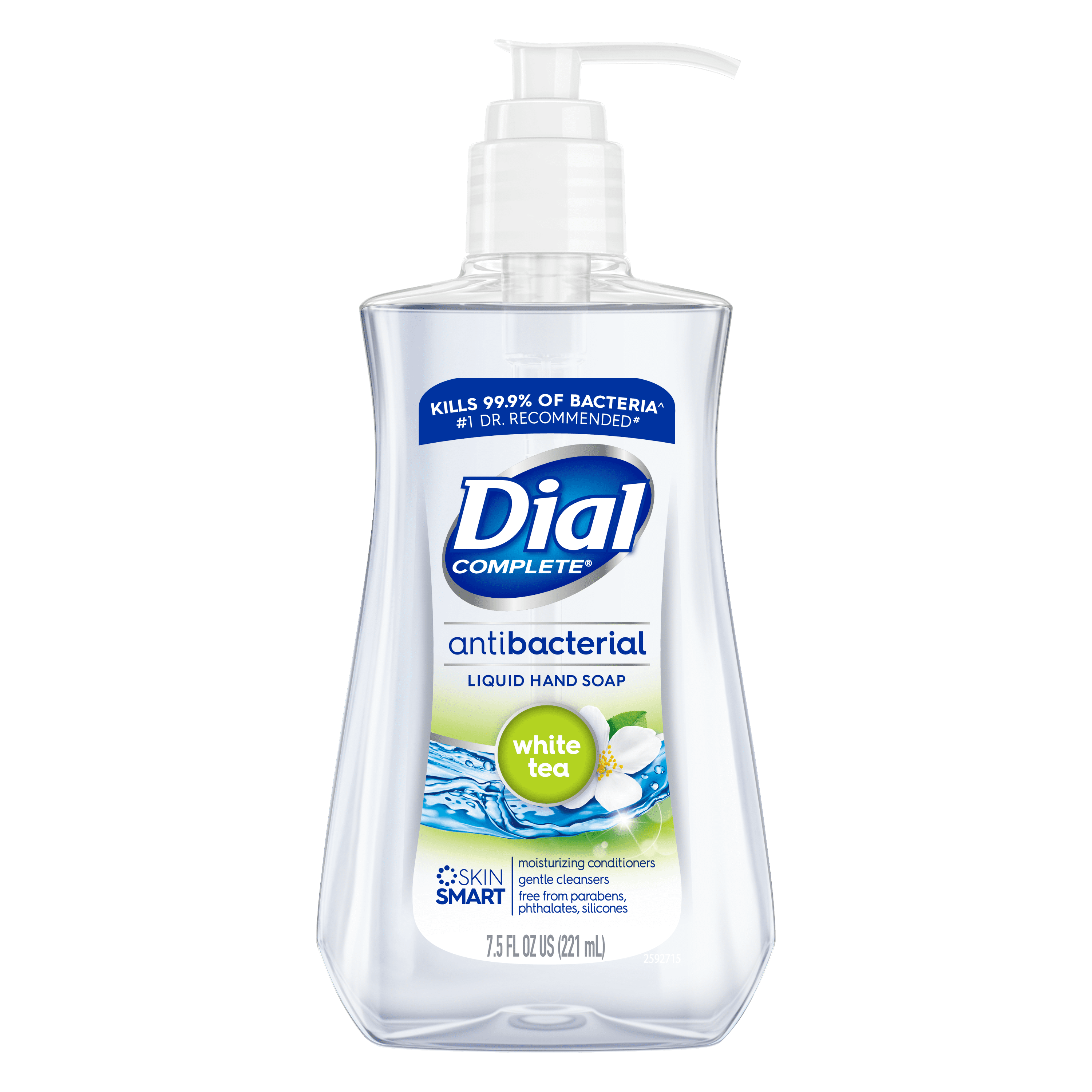 Dial Antibacterial Liquid Soap, White Tea, 7.5 Oz Pump Bottle