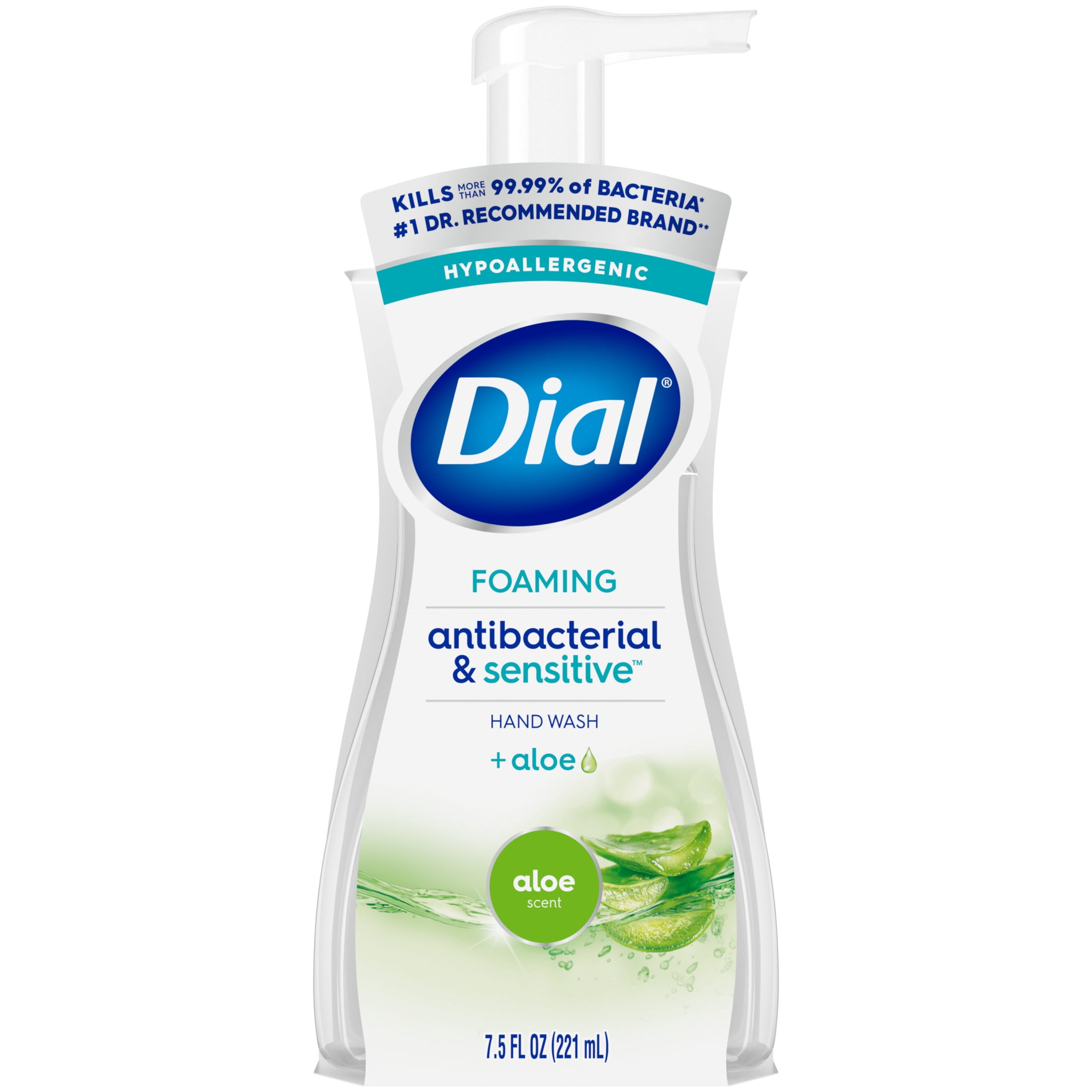 Dial Clean Gentle Antibacterial Foaming Hand Wash Aloe Scent 7.5 fl oz