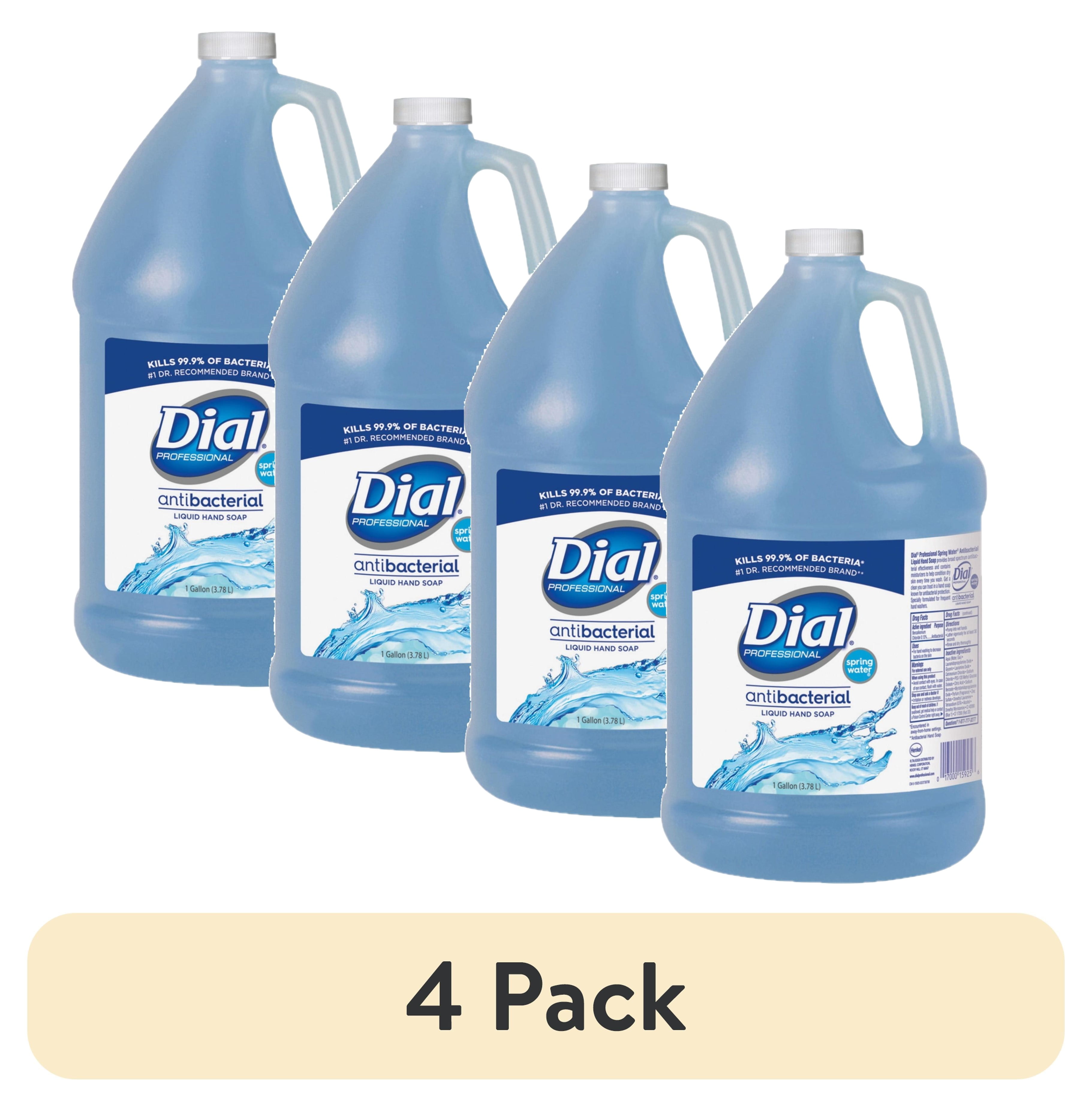 Dial Spring Water Scent Liquid Hand Soap - Spring Water ScentFor - 1 gal (3.8 L) - Kill Germs - Hand - Moisturizing - Blue - 4 / Carton