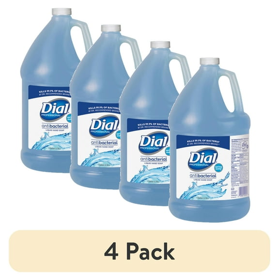 Dial Antimicrobial Liquid Hand Soap Spring Water Scent 1 gal Bottle 4/Carton 15926