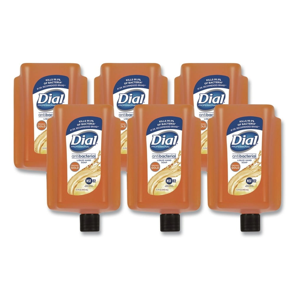 Dial Professional 98561 15 oz. Antibacterial Gold Liquid Hand Soap Refill for Versa Dispenser - Floral Scent (6/Carton)
