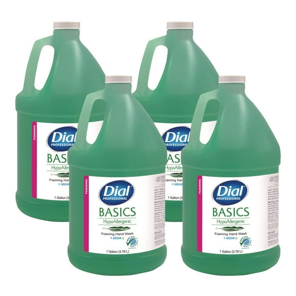 Dial Basics Hypoallergenic Hand Wash, Honeysuckle Scent, 1 gal, 4/Carton