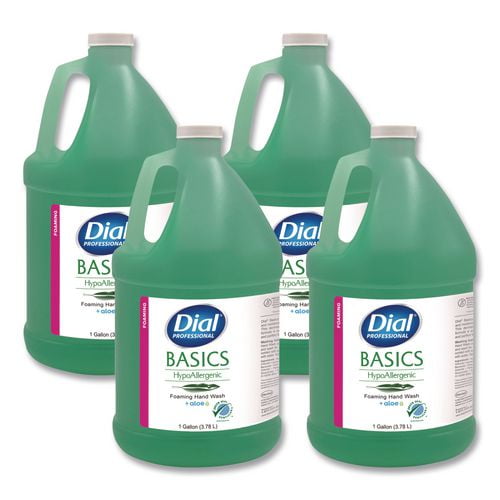 Dial Basics Hypoallergenic Hand Wash, Honeysuckle Scent, 1 gal Bottle, 4/Carton